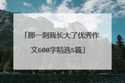 那一刻我长大了优秀作文600字精选5篇