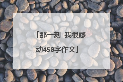 那一刻 我很感动450字作文