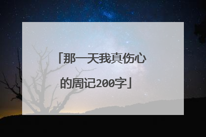 那一天我真伤心的周记200字