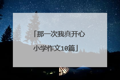 那一次我真开心小学作文10篇