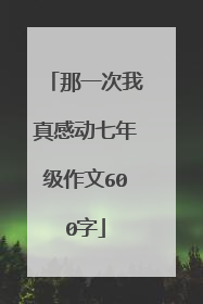 那一次我真感动七年级作文600字