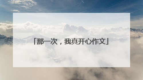 那一次，我真开心作文