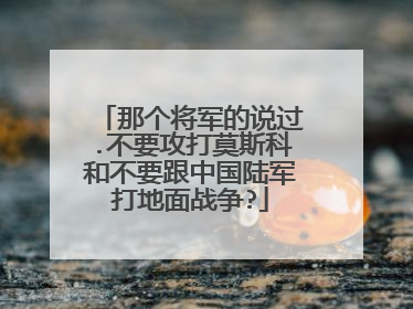 那个将军的说过.不要攻打莫斯科和不要跟中国陆军打地面战争?