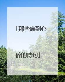 那些痛到心碎的诗句