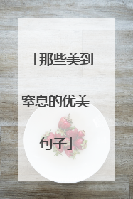 那些美到窒息的优美句子