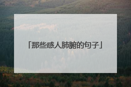 那些感人肺腑的句子