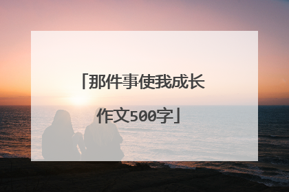 那件事使我成长 作文500字