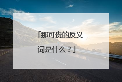 那可贵的反义词是什么？