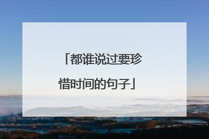 都谁说过要珍惜时间的句子