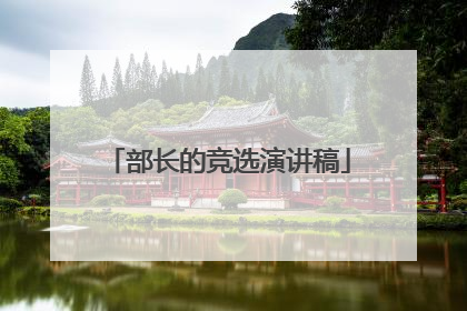 部长的竞选演讲稿
