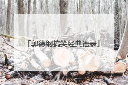 郭德纲搞笑经典语录