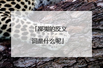 鄙夷的反义词是什么呢