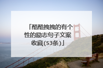 酷酷拽拽的有个性的励志句子文案收藏(53条)