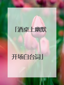 酒桌上幽默开场白台词