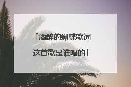 酒醉的蝴蝶歌词 这首歌是谁唱的