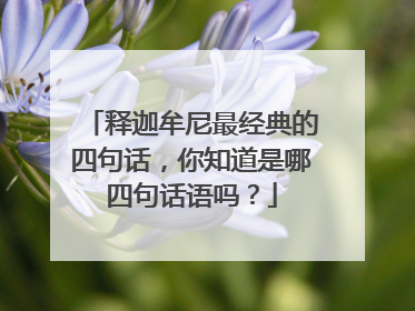 释迦牟尼最经典的四句话，你知道是哪四句话语吗？