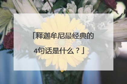 释迦牟尼最经典的4句话是什么？