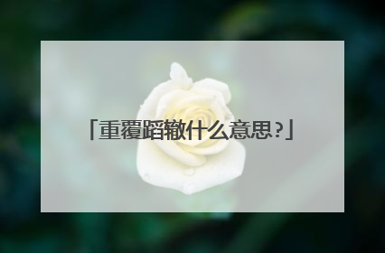 重覆蹈辙什么意思?