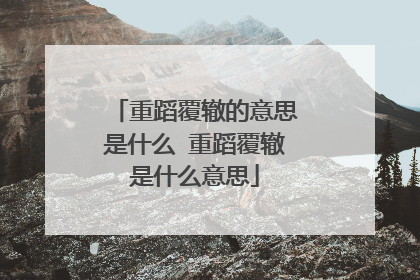 重蹈覆辙的意思是什么 重蹈覆辙是什么意思