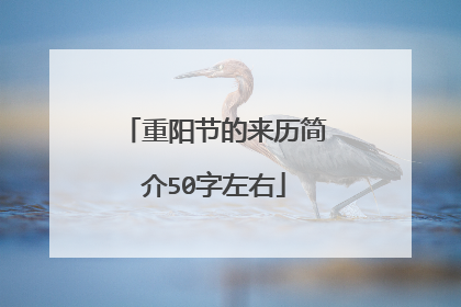 重阳节的来历简介50字左右