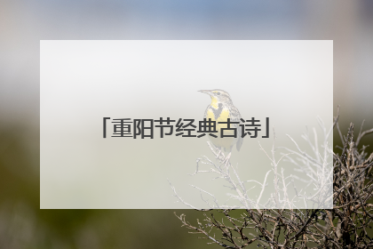 重阳节经典古诗