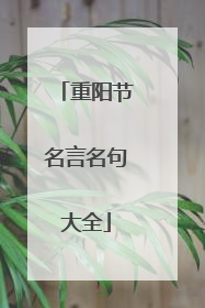 重阳节名言名句大全