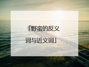 野蛮的反义词与近义词