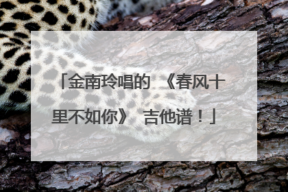 金南玲唱的 《春风十里不如你》 吉他谱！