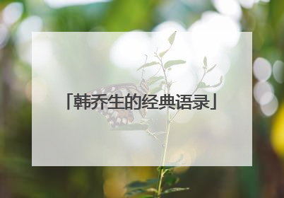 韩乔生的经典语录