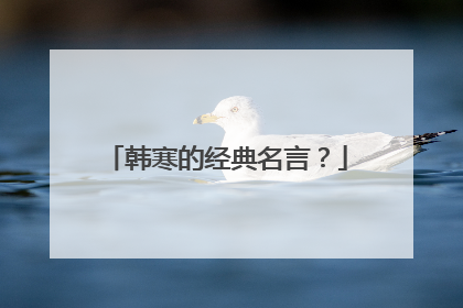 韩寒的经典名言?