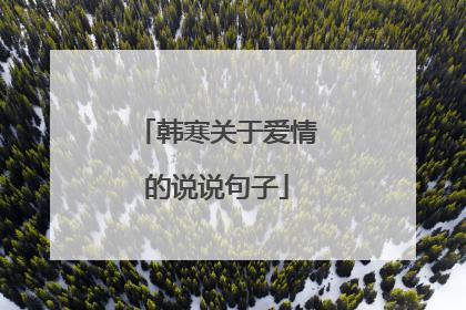 韩寒关于爱情的说说句子