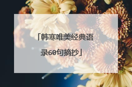 韩寒唯美经典语录60句摘抄