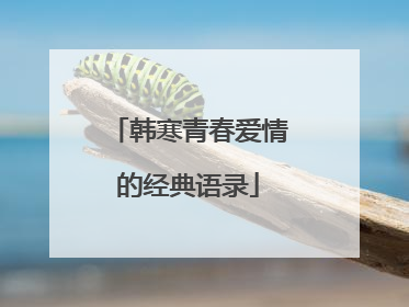 韩寒青春爱情的经典语录