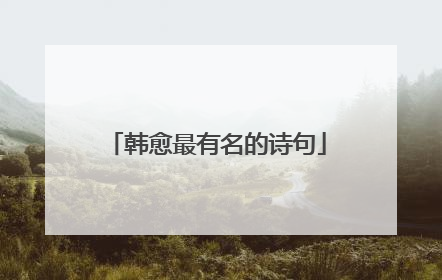 韩愈最有名的诗句