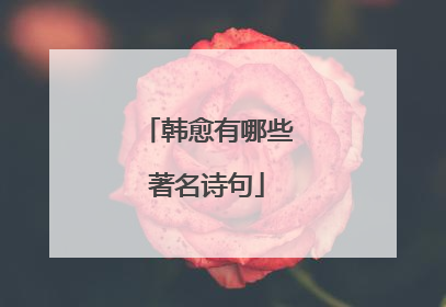 韩愈有哪些著名诗句