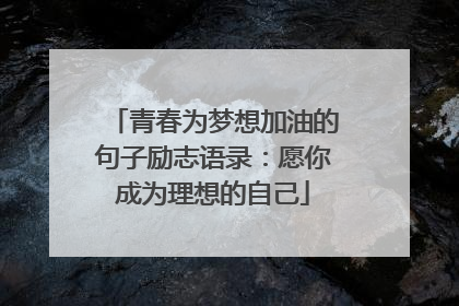 青春为梦想加油的句子励志语录：愿你成为理想的自己