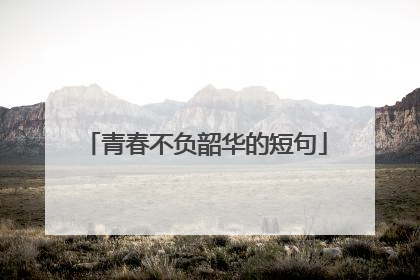 青春不负韶华的短句