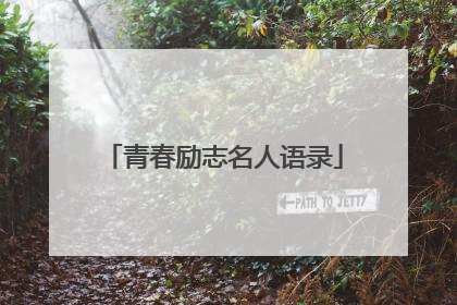 青春励志名人语录