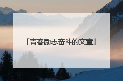 青春励志奋斗的文章