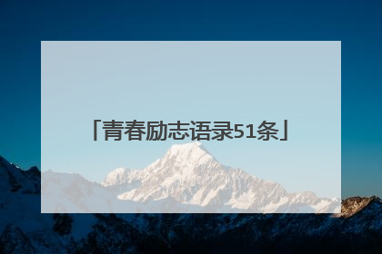 青春励志语录51条