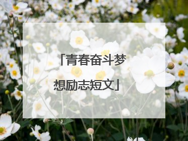 青春奋斗梦想励志短文