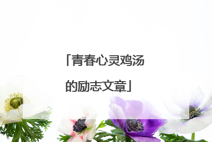 青春心灵鸡汤的励志文章