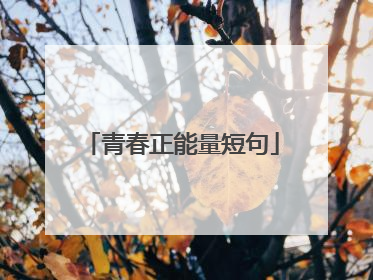 青春正能量短句
