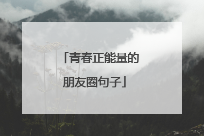 青春正能量的朋友圈句子
