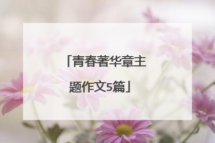 青春著华章主题作文5篇