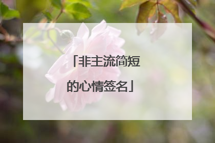 非主流简短的心情签名