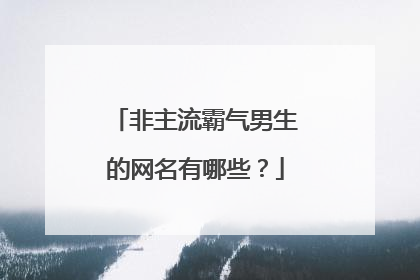 非主流霸气男生的网名有哪些？