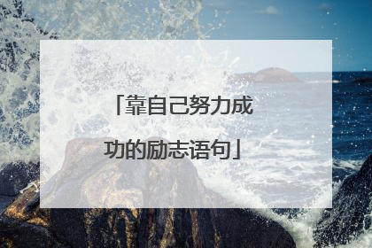 靠自己努力成功的励志语句