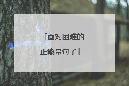 面对困难的正能量句子