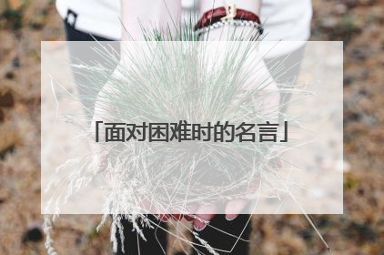 面对困难时的名言